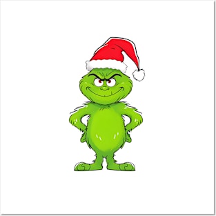 "Grinch Cartoon Full of Christmas Cheer" Posters and Art